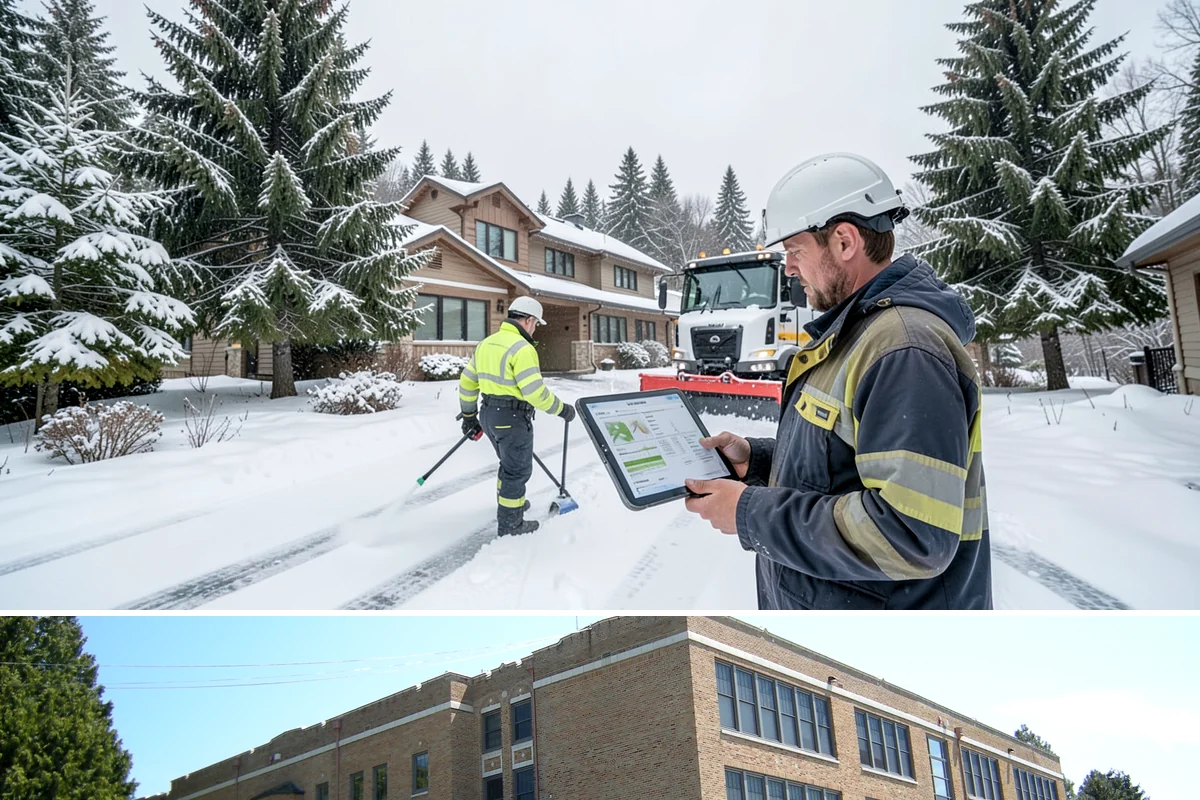 Snow Pusher Service in Maple Valley, King County, WA - Snow pusher service is in demand throughout the lowland snow season from late November through February on large commercial lots.