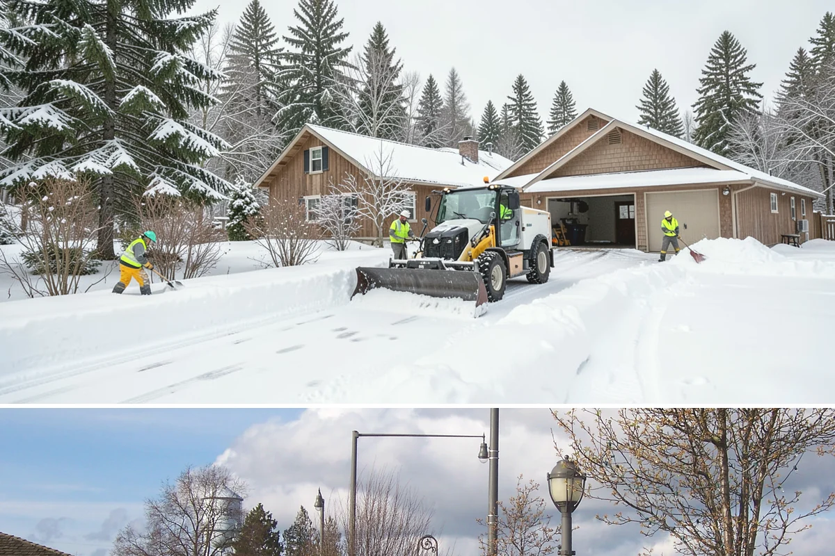 Snow Pusher Service in Marysville, Snohomish County, WA - Snow pusher service is in demand throughout the lowland snow season from late November through February on large commercial lots.