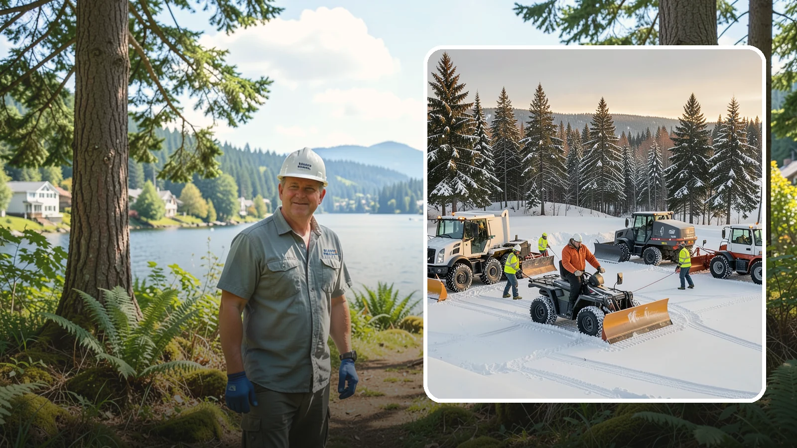 Snow Pusher Service in Milton, King County, WA - Our box-blade snow pushers clear wide open lots quickly by moving large volumes in every pass.