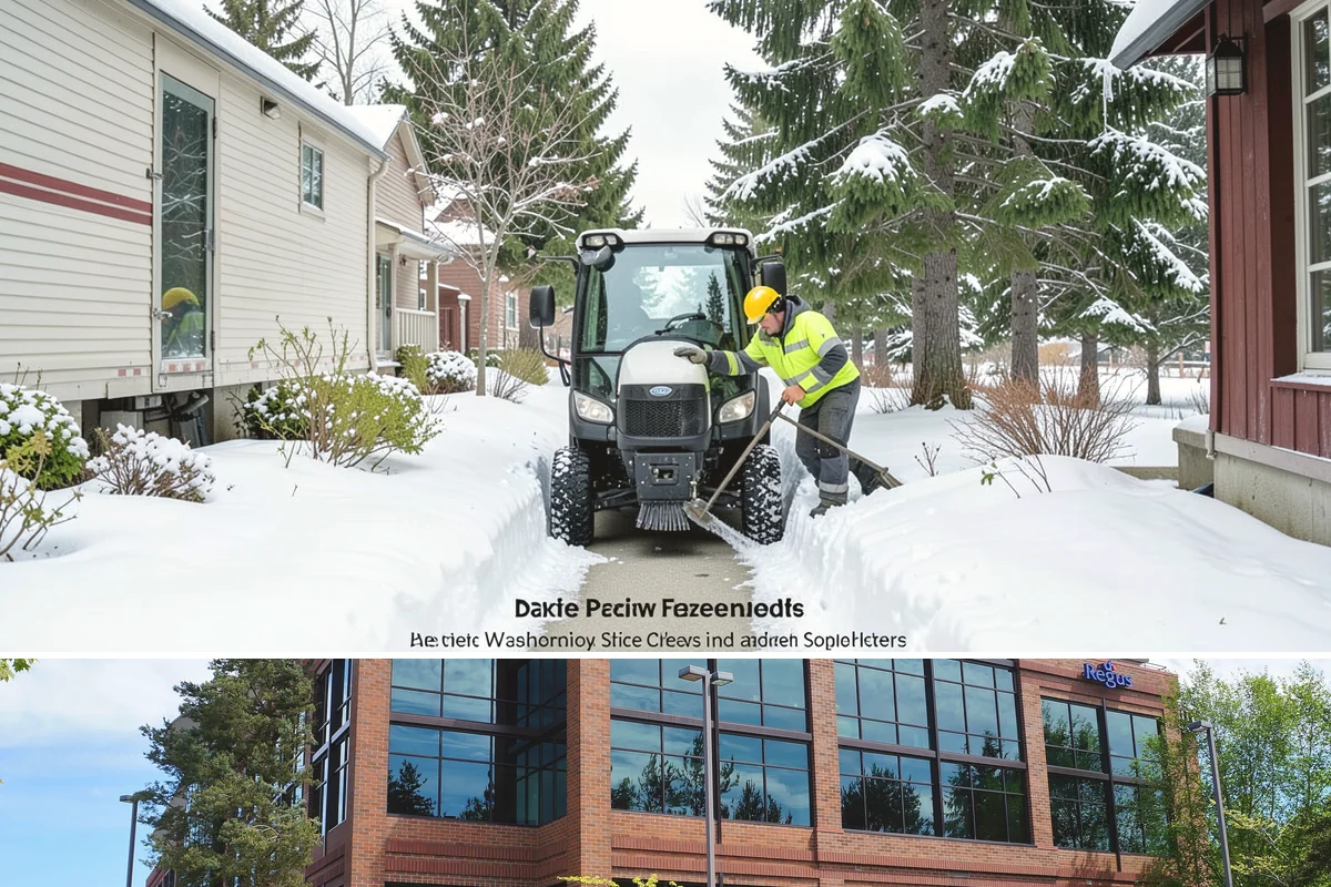 Snow Pusher Service in Mountlake Terrace, Snohomish County, WA - Snow pusher service is in demand throughout the lowland snow season from late November through February on large commercial lots.