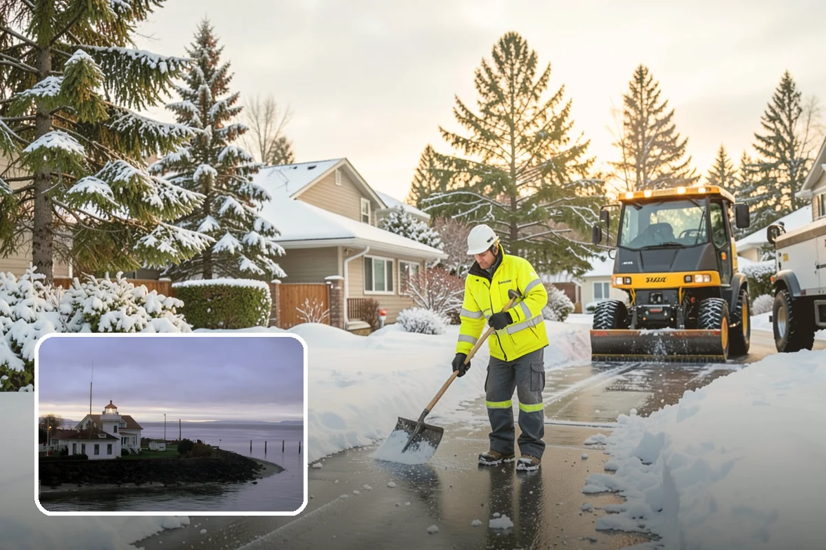 Snow Pusher Service in Mukilteo, Snohomish County, WA - Large-volume clearing built for wide open lots