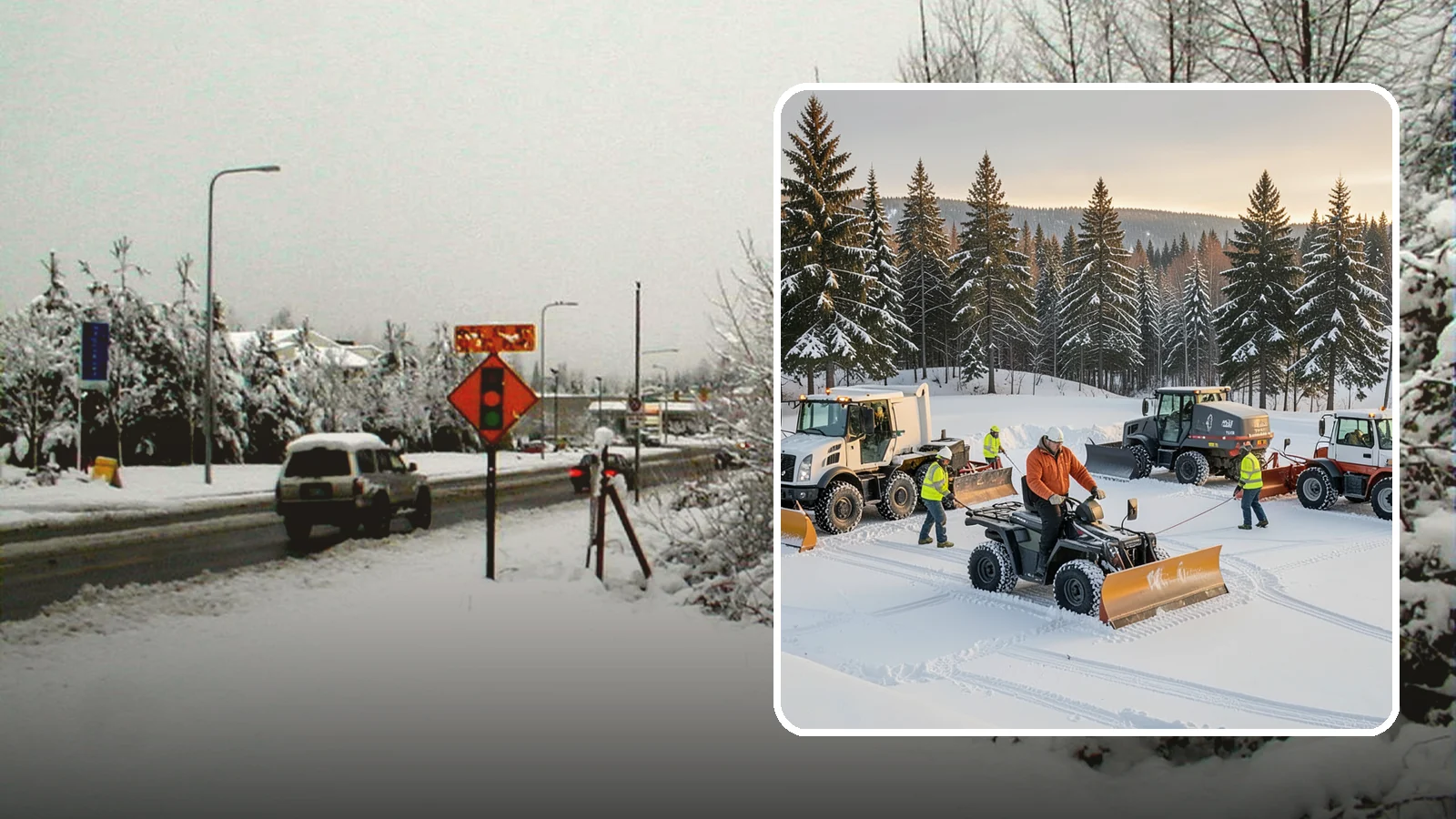 Snow Pusher Service in Newcastle, King County, WA - Our box-blade snow pushers clear wide open lots quickly by moving large volumes in every pass.