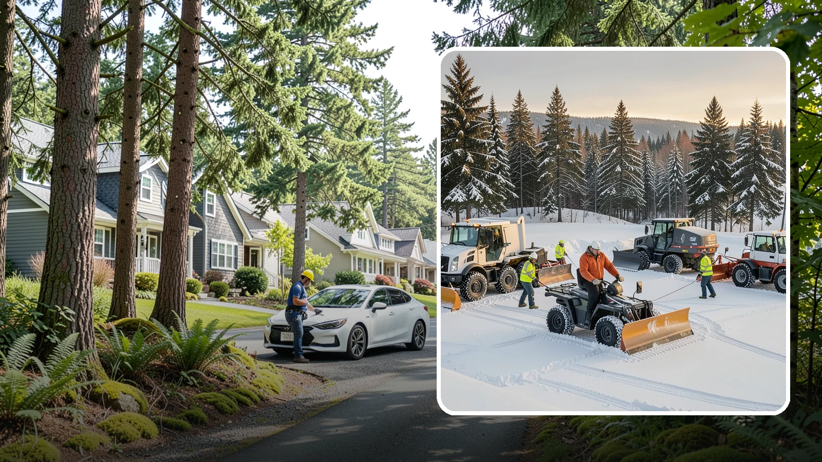 Snow Pusher Service in Normandy Park, King County, WA - Our box-blade snow pushers clear wide open lots quickly by moving large volumes in every pass.
