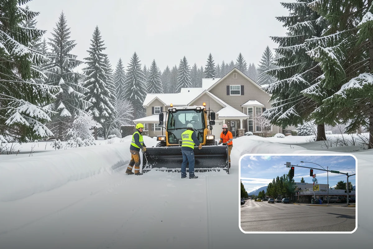 Snow Pusher Service in North Bend, King County, WA - Large-volume clearing built for wide open lots