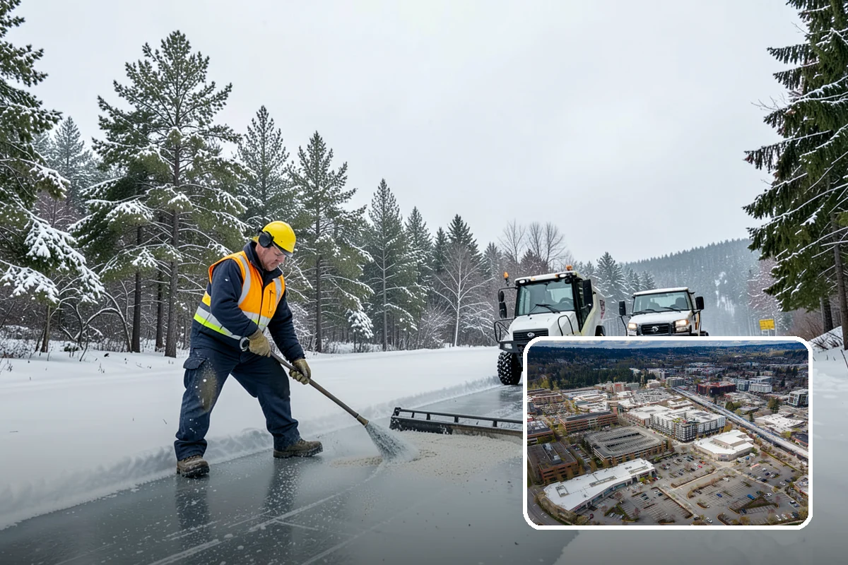 Snow Pusher Service in Redmond, King County, WA - Large-volume clearing built for wide open lots