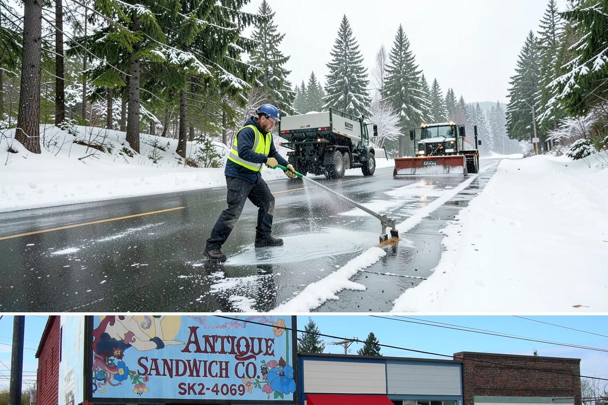 Snow Pusher Service in Ruston, Pierce County, WA - Snow pusher service is in demand throughout the lowland snow season from late November through February on large commercial lots.