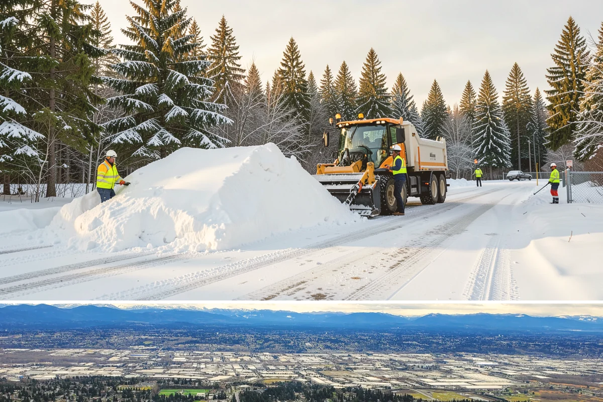 Snow Pusher Service in SeaTac, King County, WA - Snow pusher service is in demand throughout the lowland snow season from late November through February on large commercial lots.