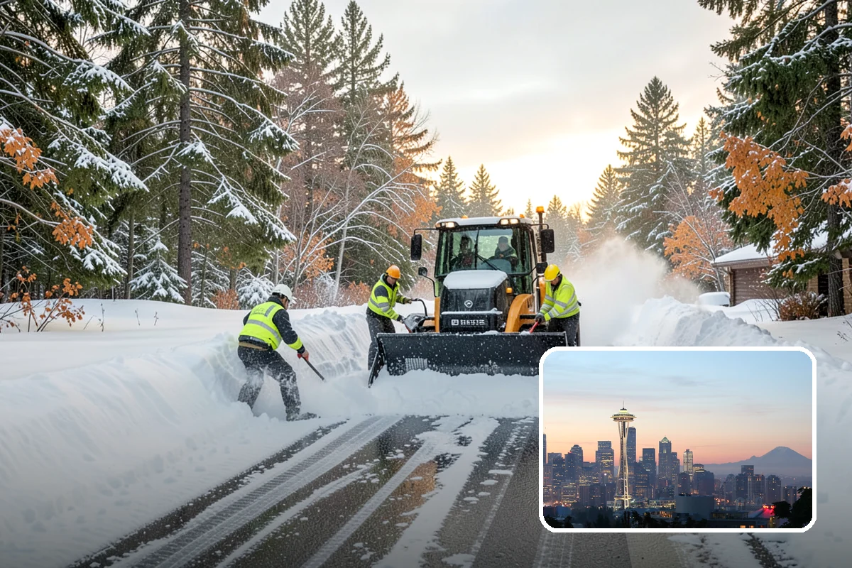 Snow Pusher Service in Seattle, King County, WA - Large-volume clearing built for wide open lots