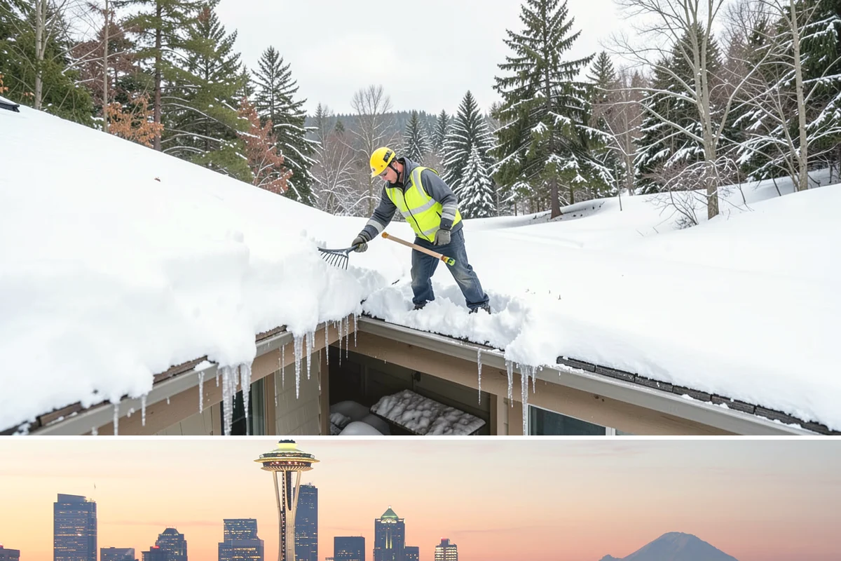 Snow Pusher Service in Seattle, King County, WA - Snow pusher service is in demand throughout the lowland snow season from late November through February on large commercial lots.