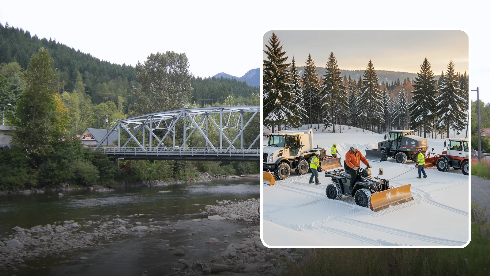 Snow Pusher Service in Skykomish, King County, WA - Our box-blade snow pushers clear wide open lots quickly by moving large volumes in every pass.