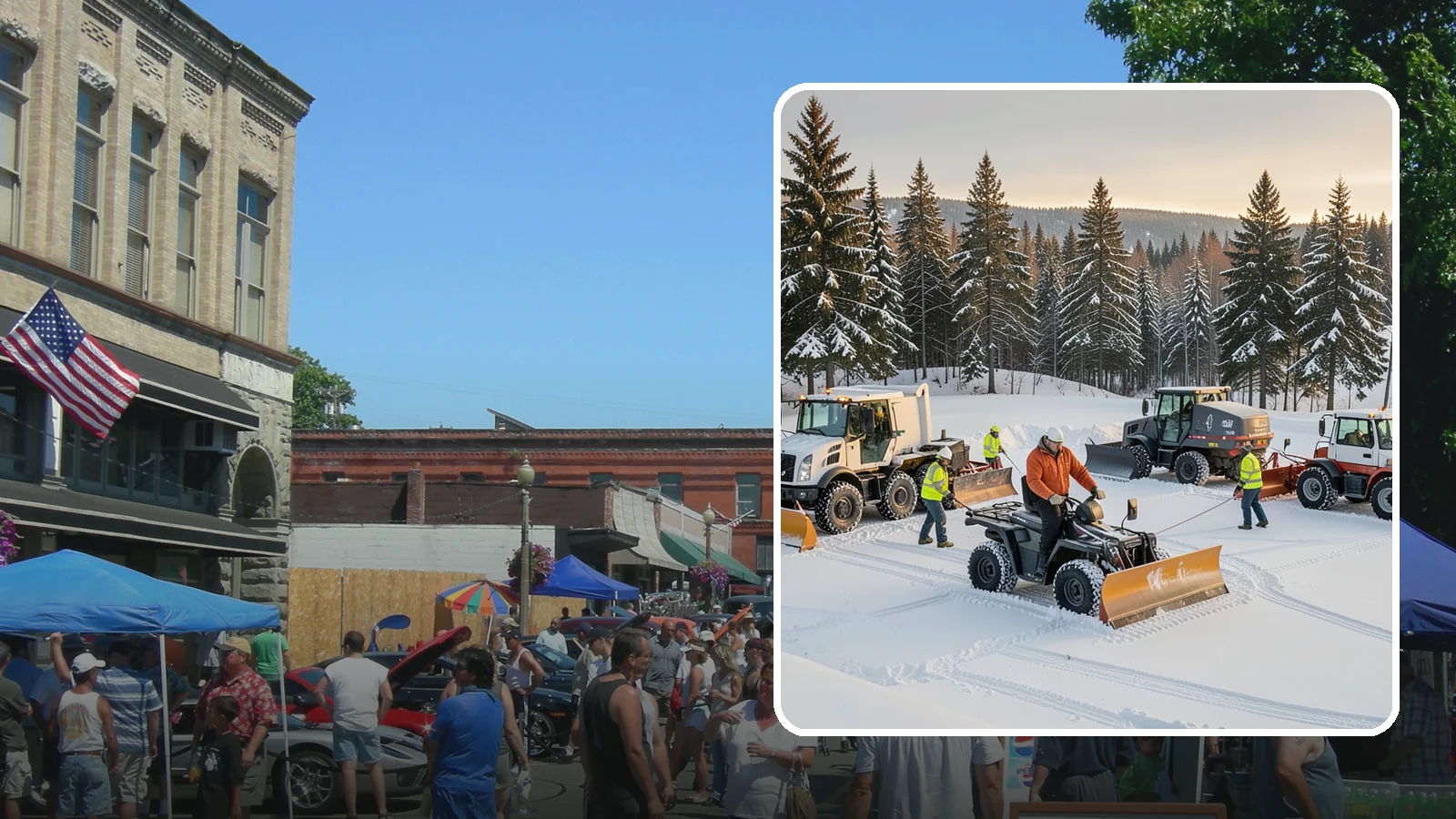 Snow Pusher Service in Snohomish, Snohomish County, WA - Our box-blade snow pushers clear wide open lots quickly by moving large volumes in every pass.