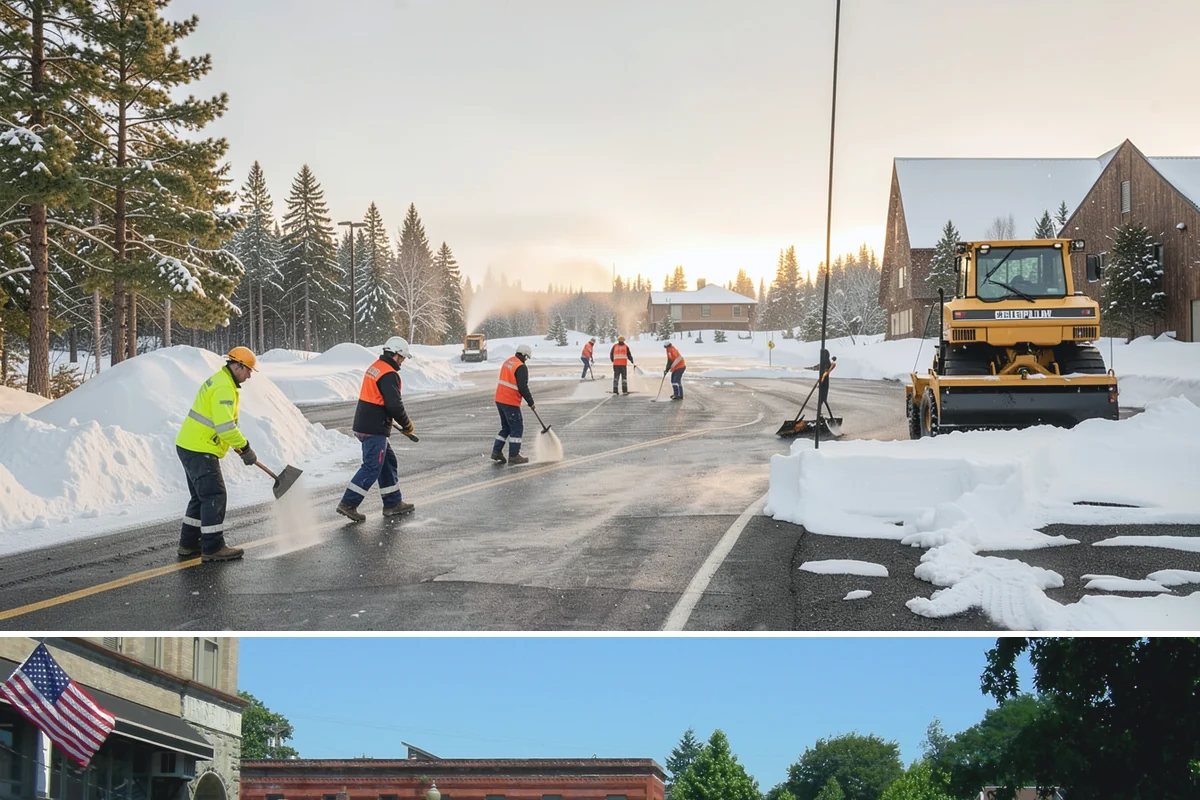 Snow Pusher Service in Snohomish, Snohomish County, WA - Snow pusher service is in demand throughout the lowland snow season from late November through February on large commercial lots.