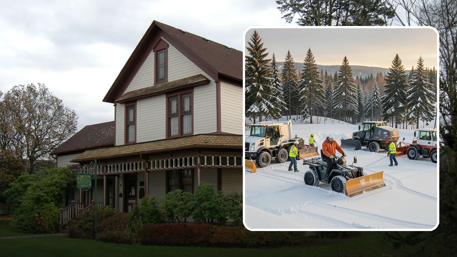 Snow Pusher Service in Sumner, Pierce County, WA - Our box-blade snow pushers clear wide open lots quickly by moving large volumes in every pass.