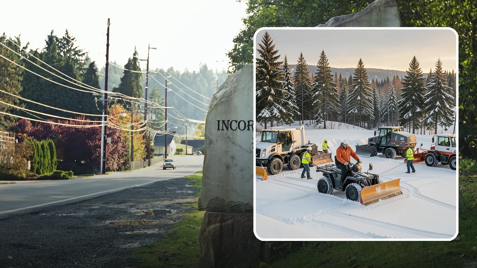 Snow Pusher Service in Wilkeson, Pierce County, WA - Our box-blade snow pushers clear wide open lots quickly by moving large volumes in every pass.