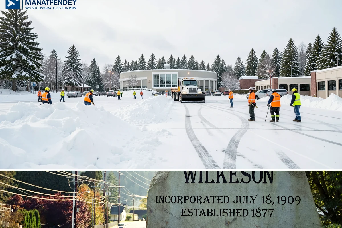 Snow Pusher Service in Wilkeson, Pierce County, WA - Snow pusher service is in demand throughout the lowland snow season from late November through February on large commercial lots.