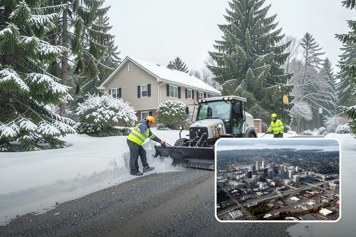 Snow Relocation in Bellevue, King County, WA - Frees up parking and drive lanes blocked by piles