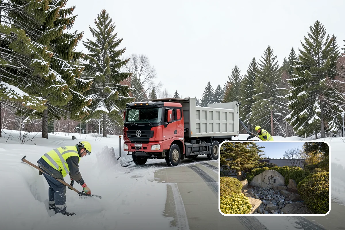 Snow Relocation in Clyde Hill, King County, WA - Frees up parking and drive lanes blocked by piles