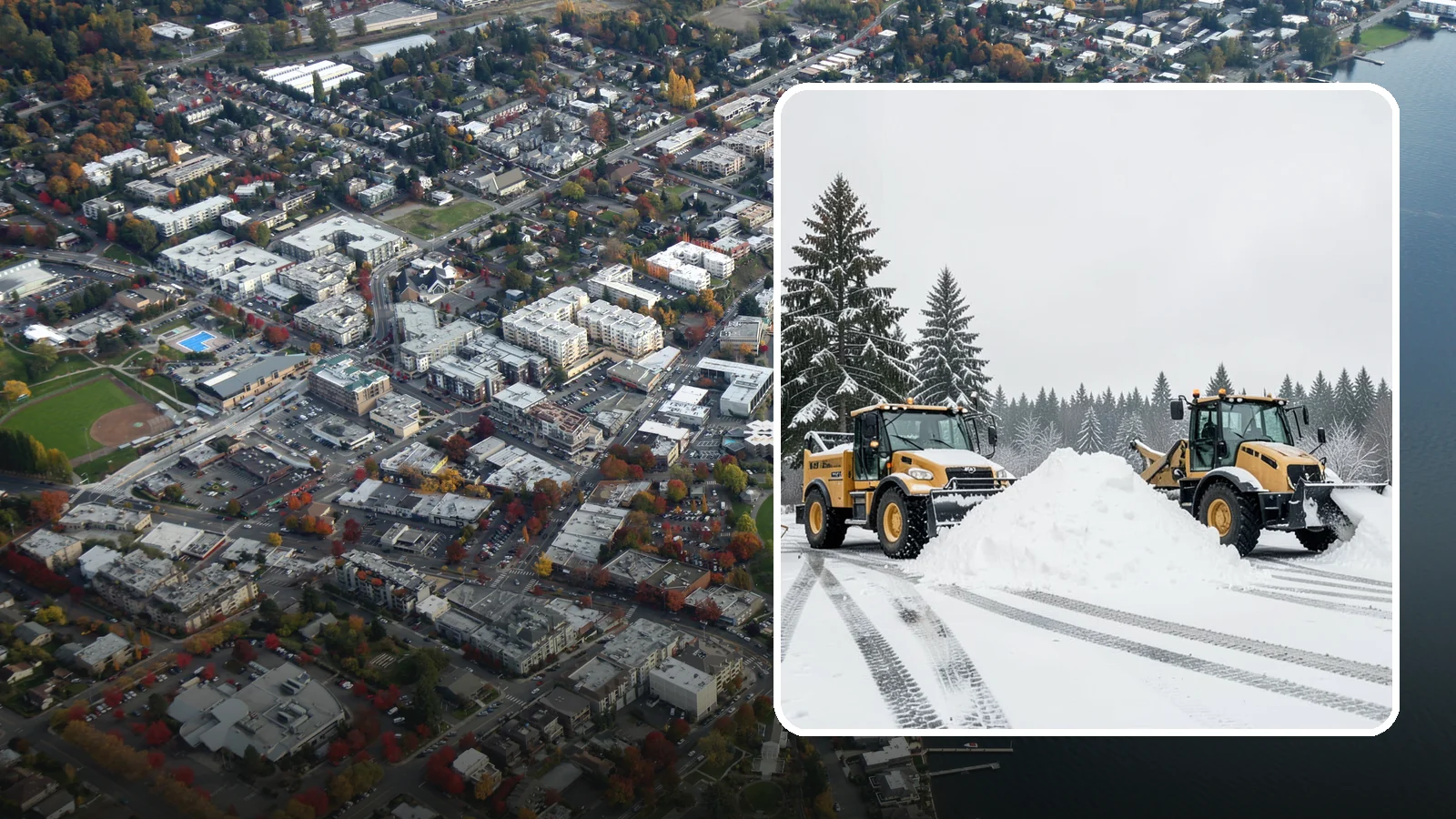 Snow Relocation in Kirkland, King County, WA - We move snow to a better on-site location so it stops blocking traffic, parking, or access.