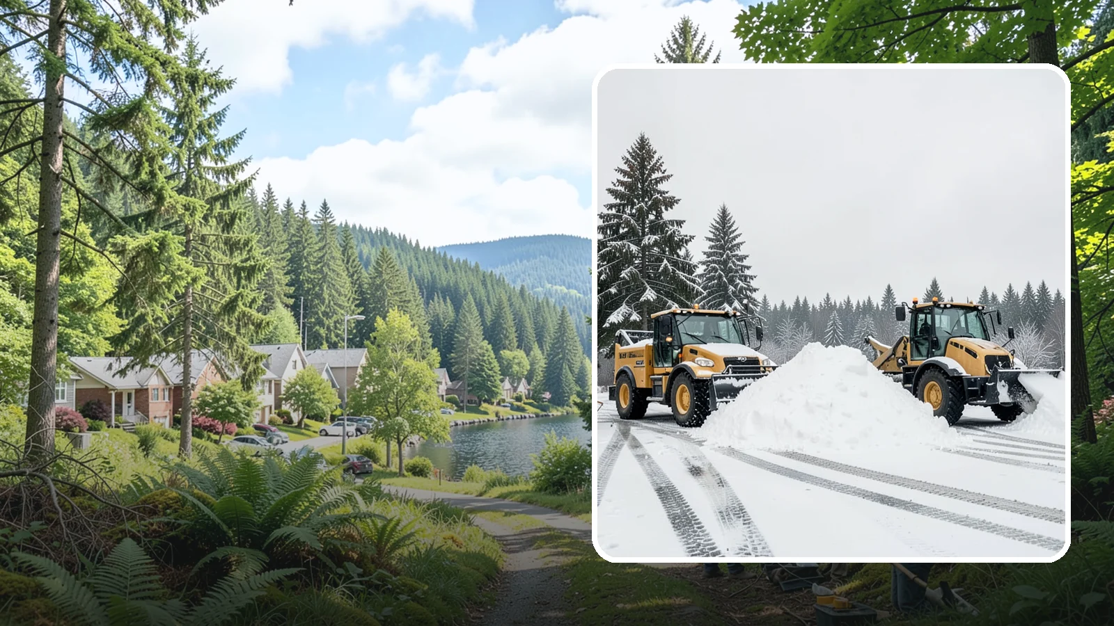Snow Relocation in Lake Forest Park, King County, WA - We move snow to a better on-site location so it stops blocking traffic, parking, or access.