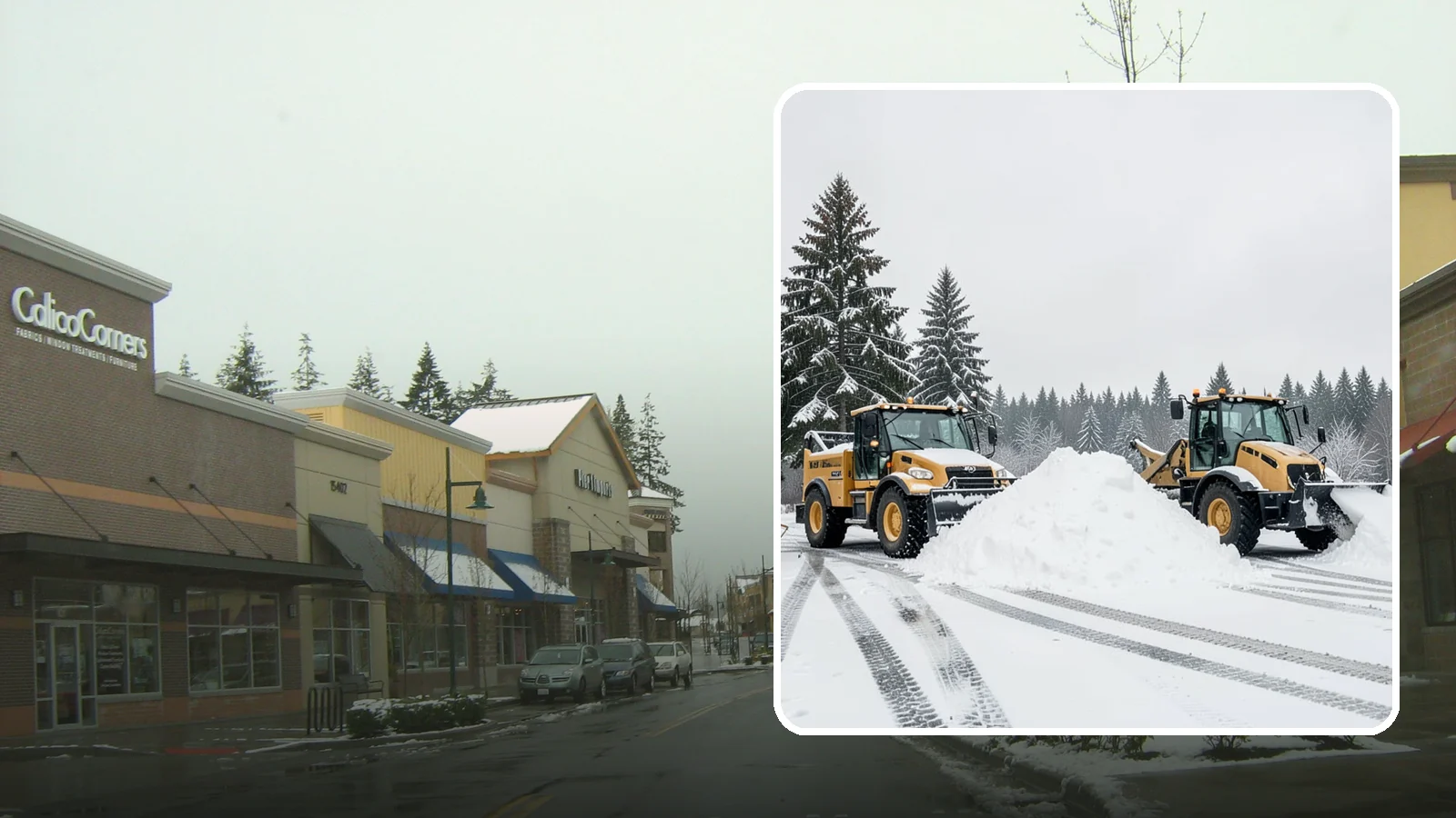 Snow Relocation in Mill Creek, Snohomish County, WA - We move snow to a better on-site location so it stops blocking traffic, parking, or access.