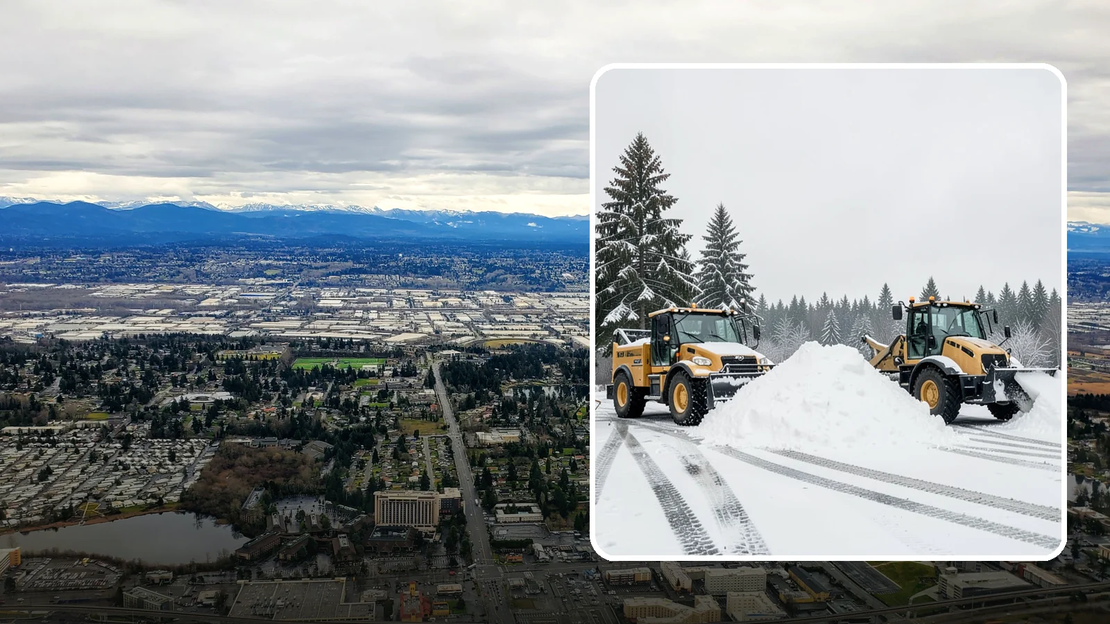 Snow Relocation in SeaTac, King County, WA - We move snow to a better on-site location so it stops blocking traffic, parking, or access.