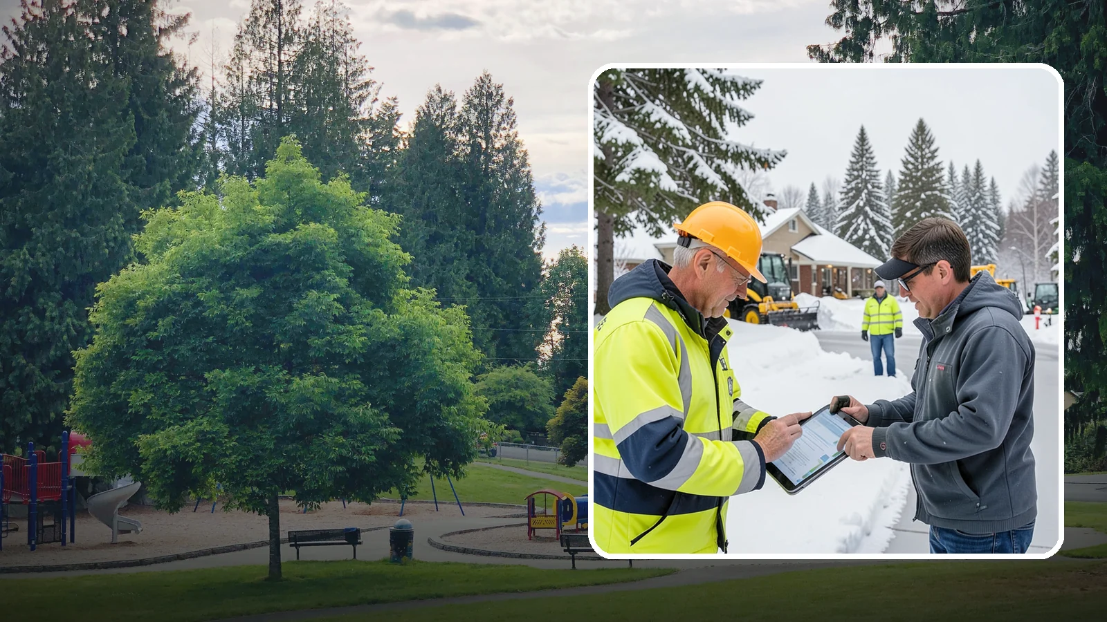 Snow Removal Inspections in Bonney Lake, Pierce County, WA - We inspect Western Washington properties before and after snow events to verify clearing quality, document conditions, and...