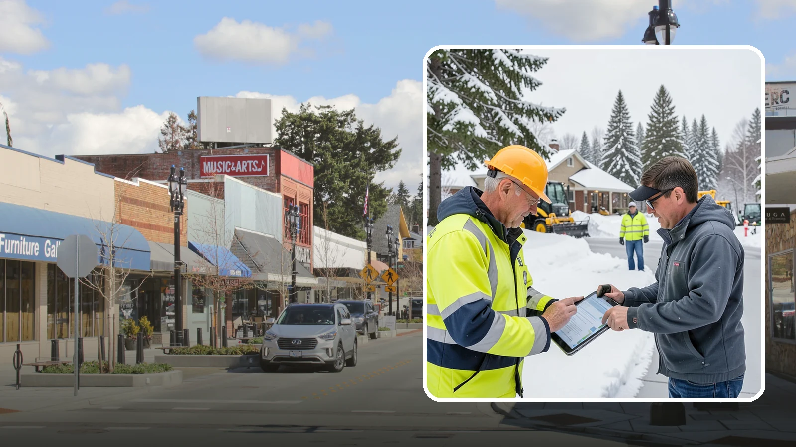 Snow Removal Inspections in Bothell, King County, WA - We inspect Western Washington properties before and after snow events to verify clearing quality, document conditions, and...