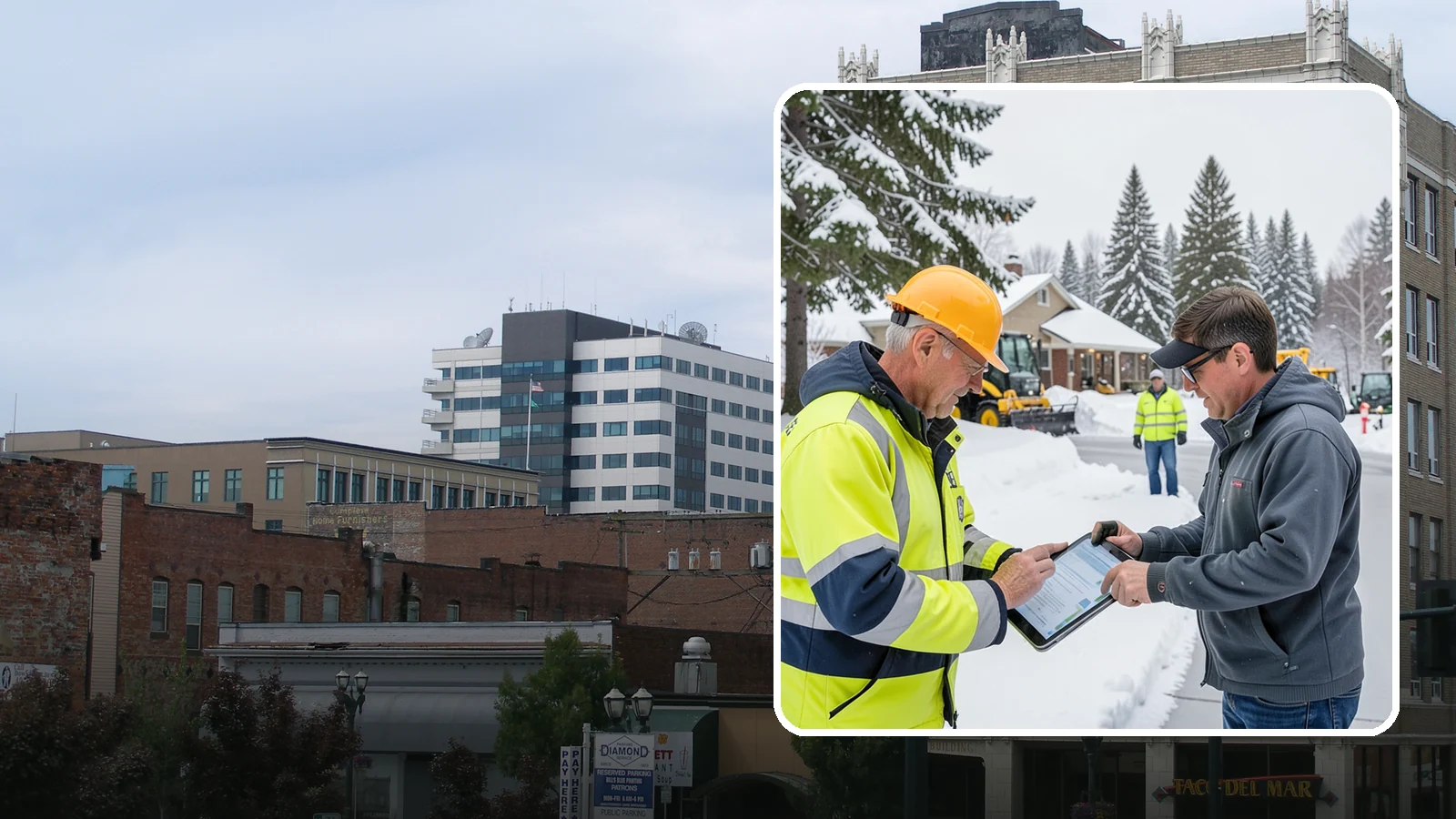 Snow Removal Inspections in Everett, Snohomish County, WA - We inspect Western Washington properties before and after snow events to verify clearing quality, document conditions, and...