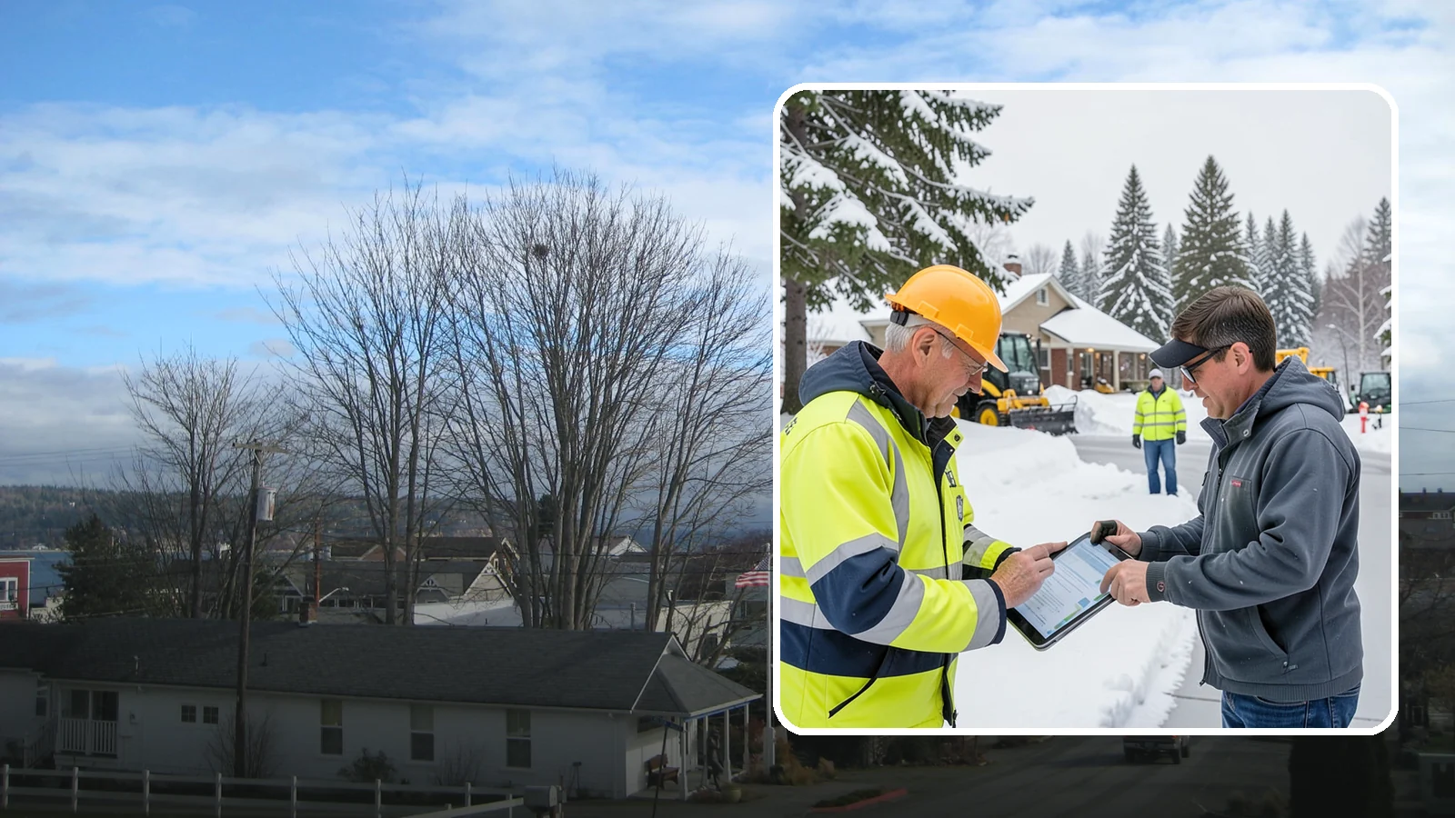 Snow Removal Inspections in Langley, Island County, WA - We inspect Western Washington properties before and after snow events to verify clearing quality, document conditions, and...