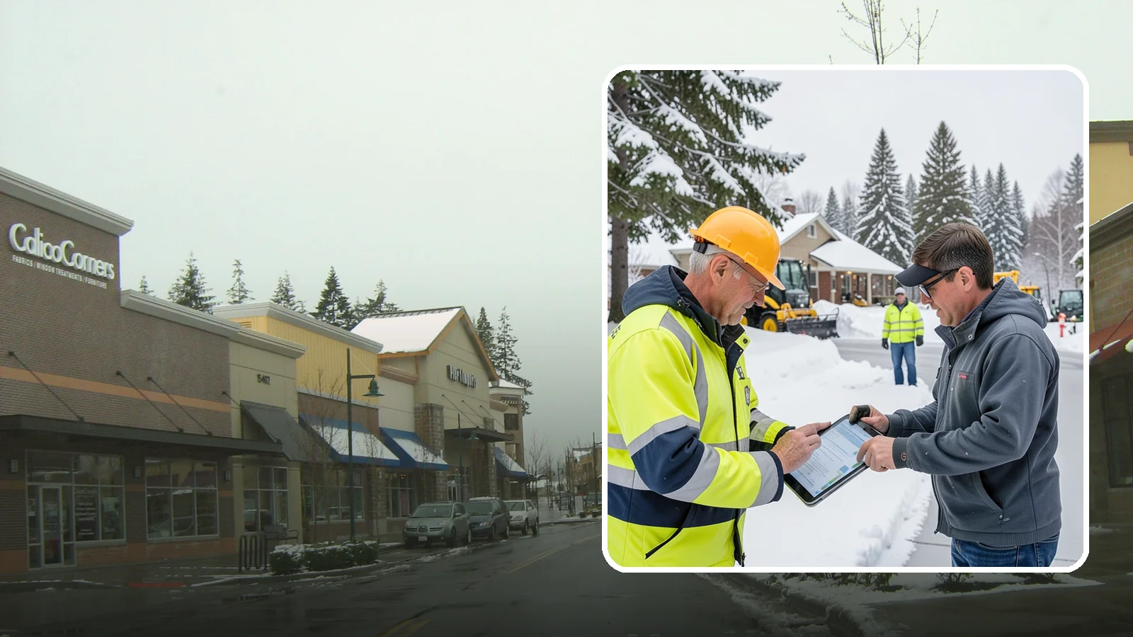 Snow Removal Inspections in Mill Creek, Snohomish County, WA - We inspect Western Washington properties before and after snow events to verify clearing quality, document conditions, and...
