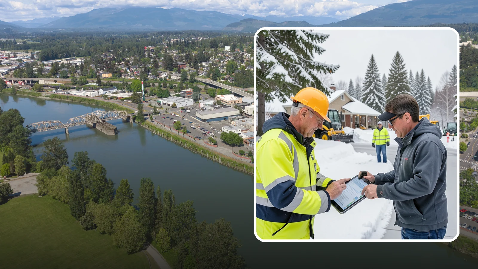 Snow Removal Inspections in Mount Vernon, Skagit County, WA - We inspect Western Washington properties before and after snow events to verify clearing quality, document conditions, and...
