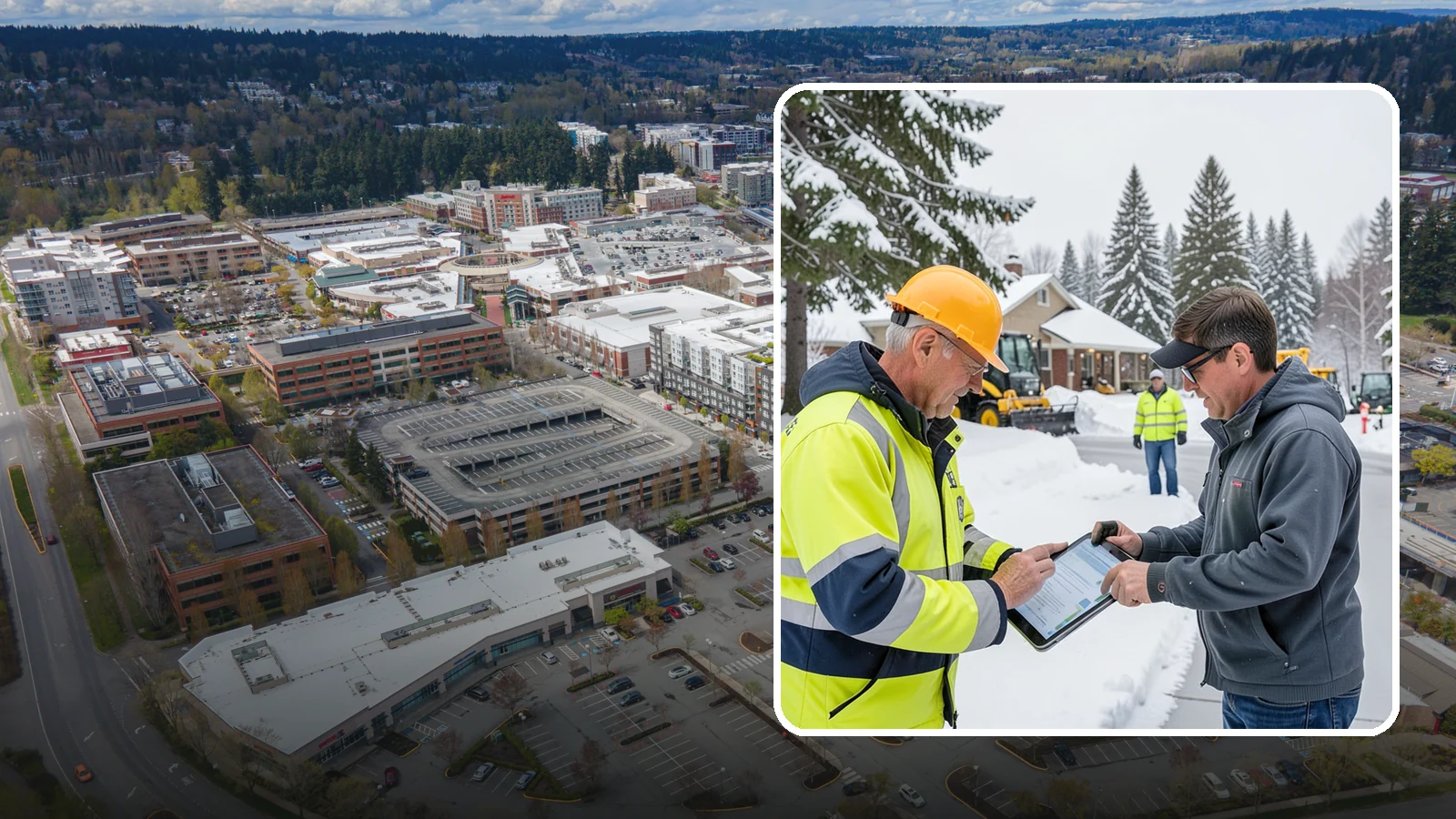 Snow Removal Inspections in Redmond, King County, WA - We inspect Western Washington properties before and after snow events to verify clearing quality, document conditions, and...