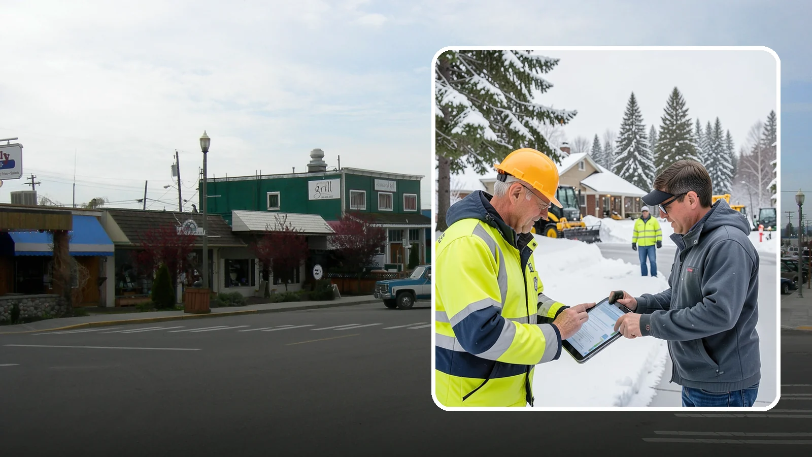Snow Removal Inspections in Stanwood, Snohomish County, WA - We inspect Western Washington properties before and after snow events to verify clearing quality, document conditions, and...