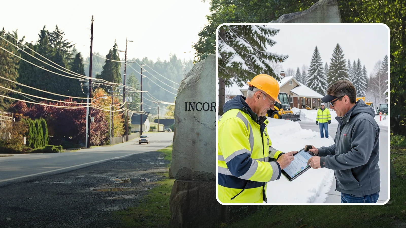 Snow Removal Inspections in Wilkeson, Pierce County, WA - We inspect Western Washington properties before and after snow events to verify clearing quality, document conditions, and...