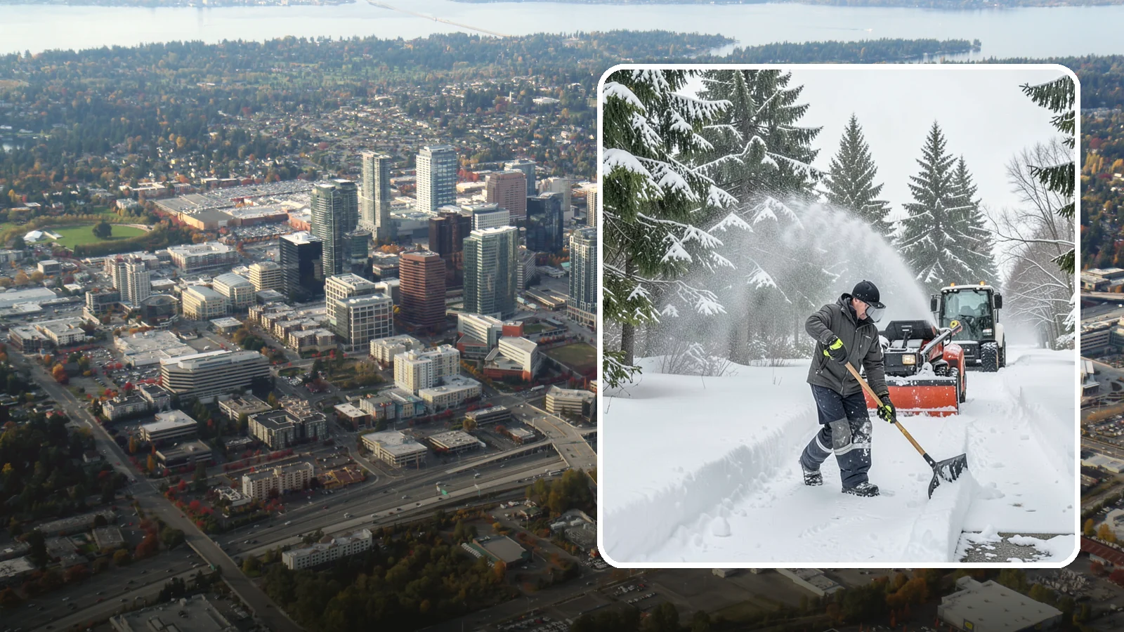 Snow Shoveling Services in Bellevue, King County, WA - We hand-shovel walks, steps, and entries where careful clearing matters more than machine speed.