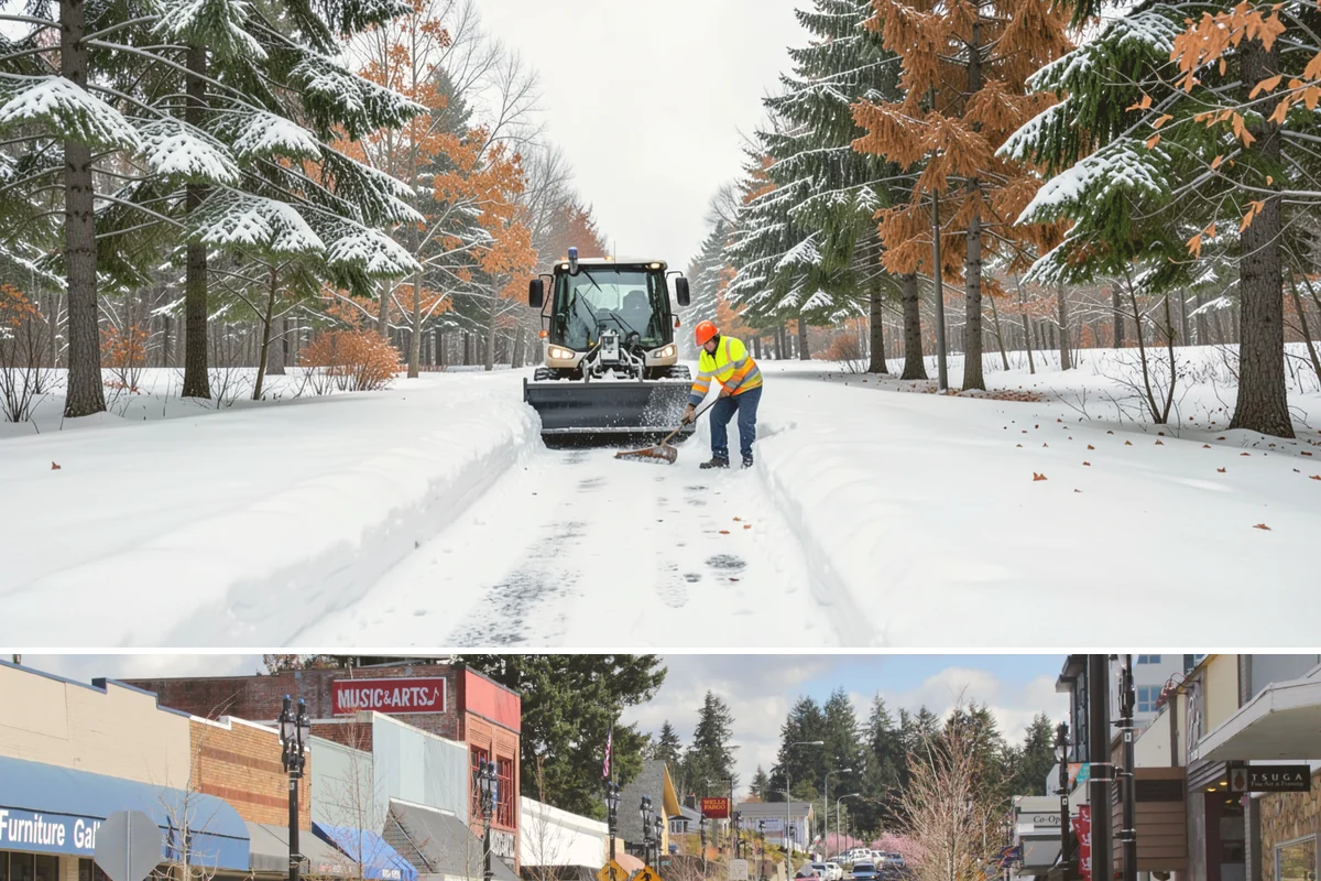 Snow Shoveling Services in Bothell, King County, WA - Book hand-shoveling in early winter so detailed clearing is ready for the season's first snow.