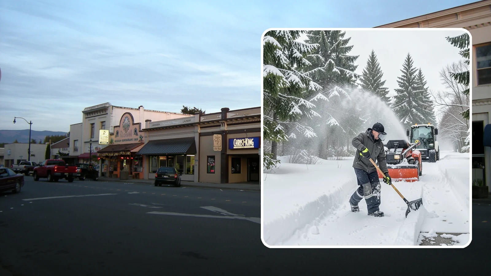 Snow Shoveling Services in Burlington, Skagit County, WA - We hand-shovel walks, steps, and entries where careful clearing matters more than machine speed.