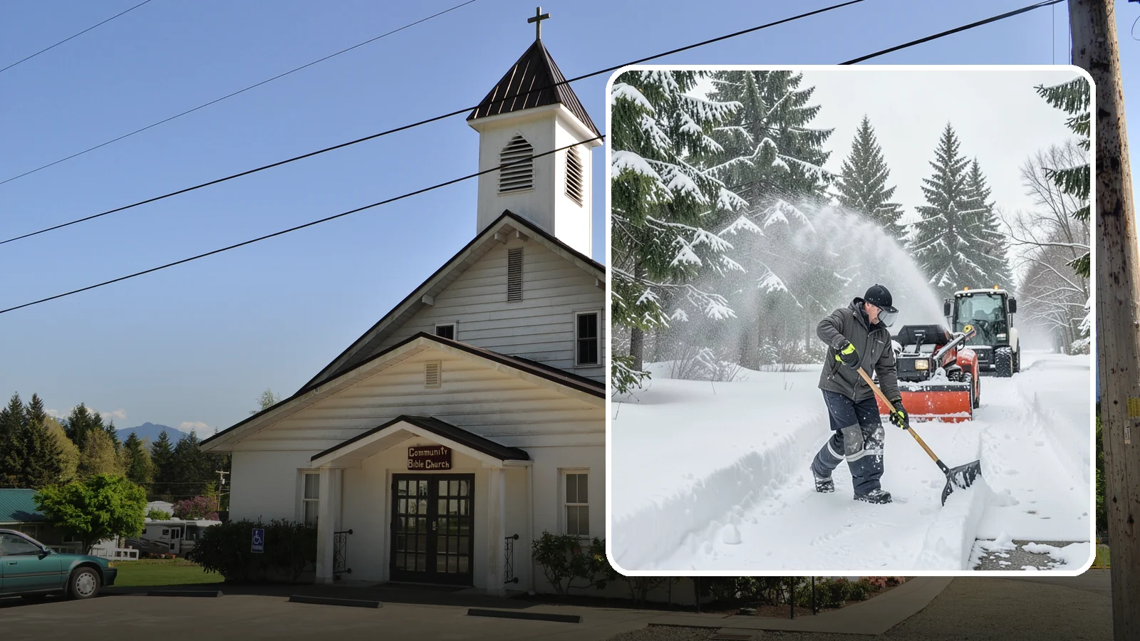Snow Shoveling Services in Concrete, Skagit County, WA - We hand-shovel walks, steps, and entries where careful clearing matters more than machine speed.