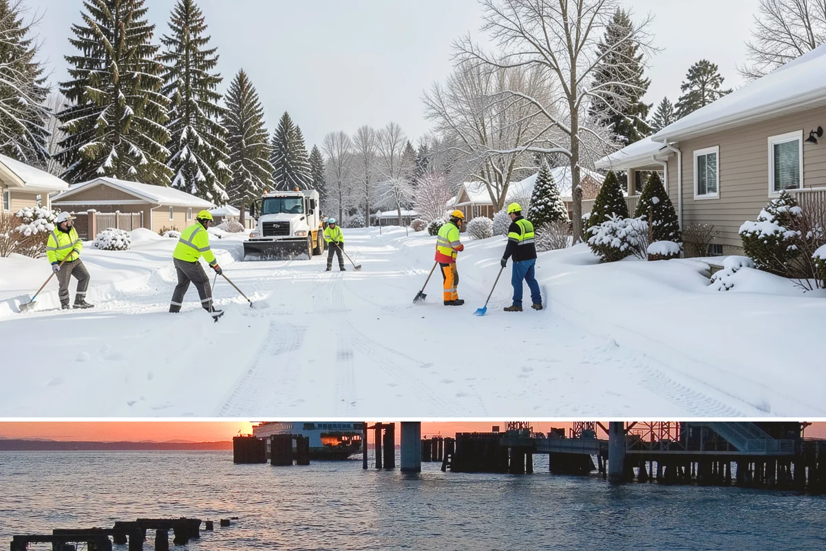 Snow Shoveling Services in Edmonds, Snohomish County, WA - Book hand-shoveling in early winter so detailed clearing is ready for the season's first snow.