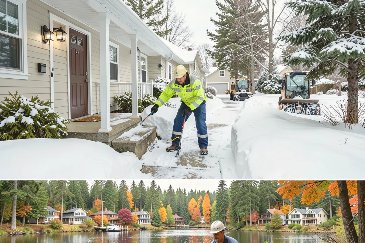Snow Shoveling Services in La Conner, Skagit County, WA - Book hand-shoveling in early winter so detailed clearing is ready for the season's first snow.