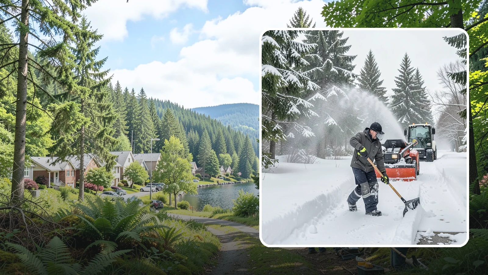 Snow Shoveling Services in Lake Forest Park, King County, WA - We hand-shovel walks, steps, and entries where careful clearing matters more than machine speed.