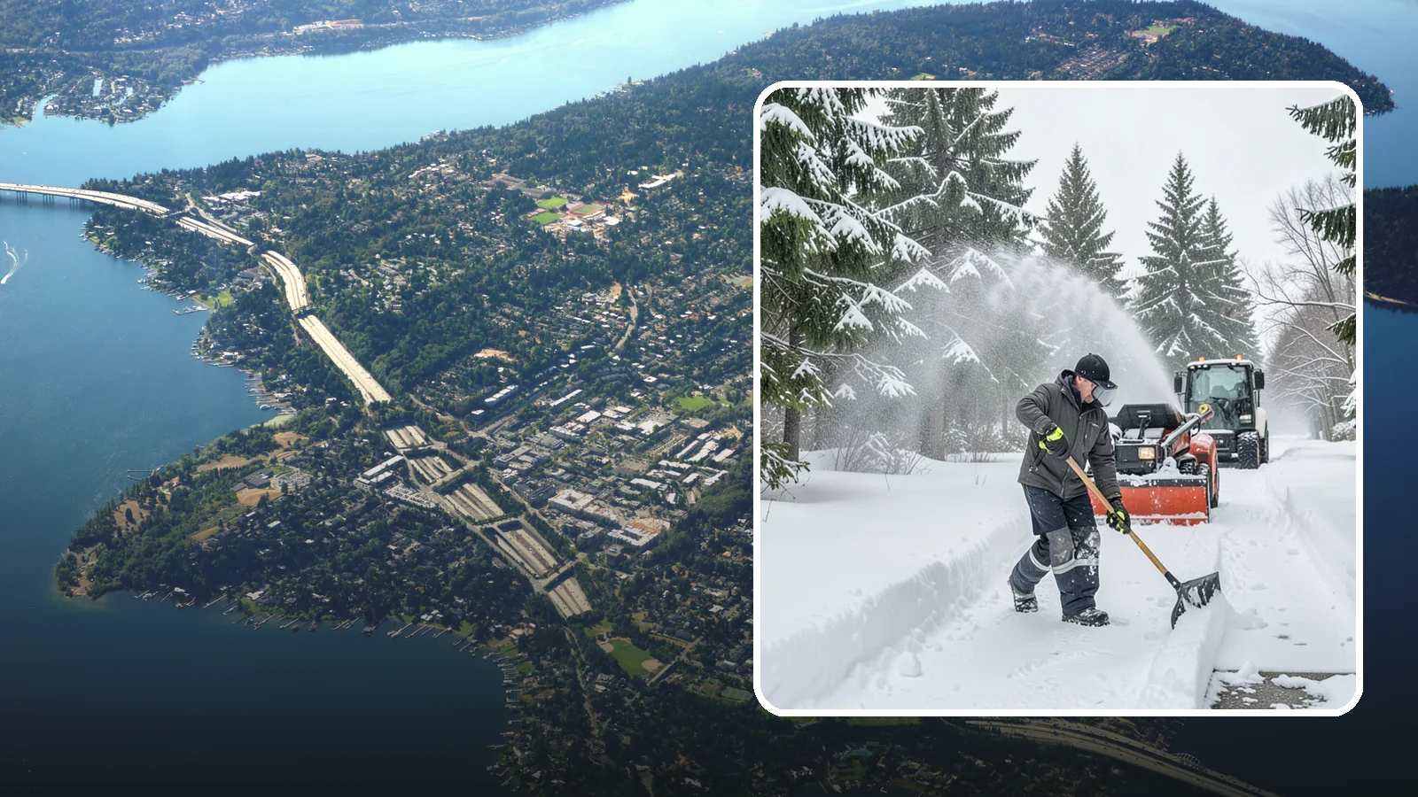 Snow Shoveling Services in Mercer Island, King County, WA - We hand-shovel walks, steps, and entries where careful clearing matters more than machine speed.
