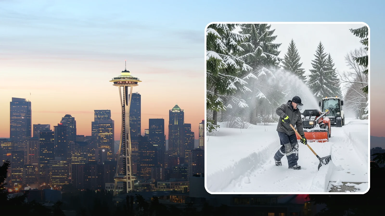 Snow Shoveling Services in Seattle, King County, WA - We hand-shovel walks, steps, and entries where careful clearing matters more than machine speed.