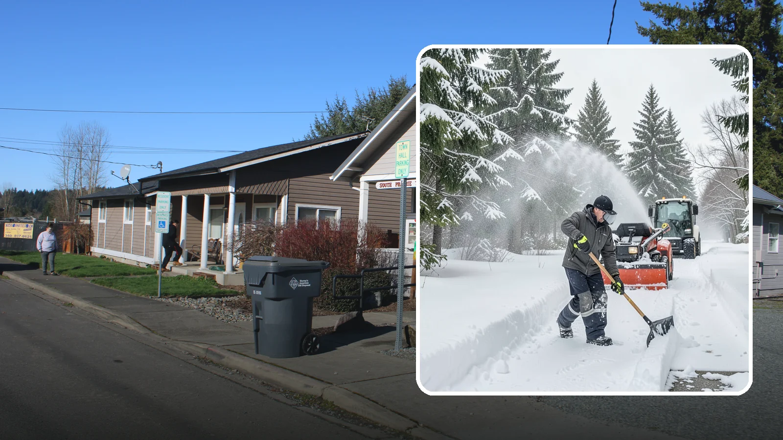 Snow Shoveling Services in South Prairie, Pierce County, WA - We hand-shovel walks, steps, and entries where careful clearing matters more than machine speed.