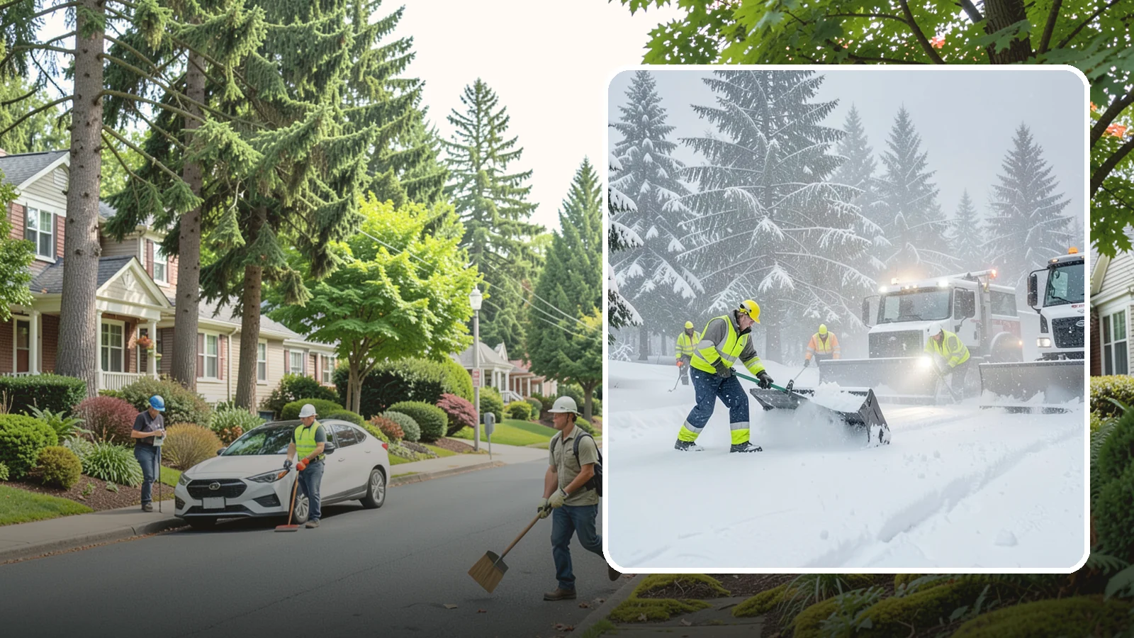 Snow Squall Response in Beaux Arts Village, King County, WA - We respond to sudden, intense snow squalls that drop visibility and dump quick accumulation across your property.