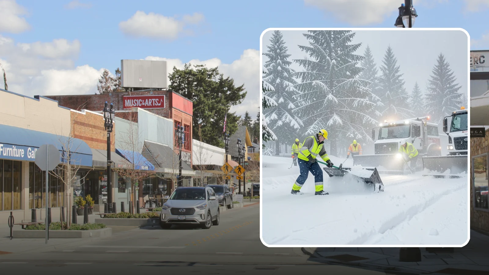 Snow Squall Response in Bothell, King County, WA - We respond to sudden, intense snow squalls that drop visibility and dump quick accumulation across your property.