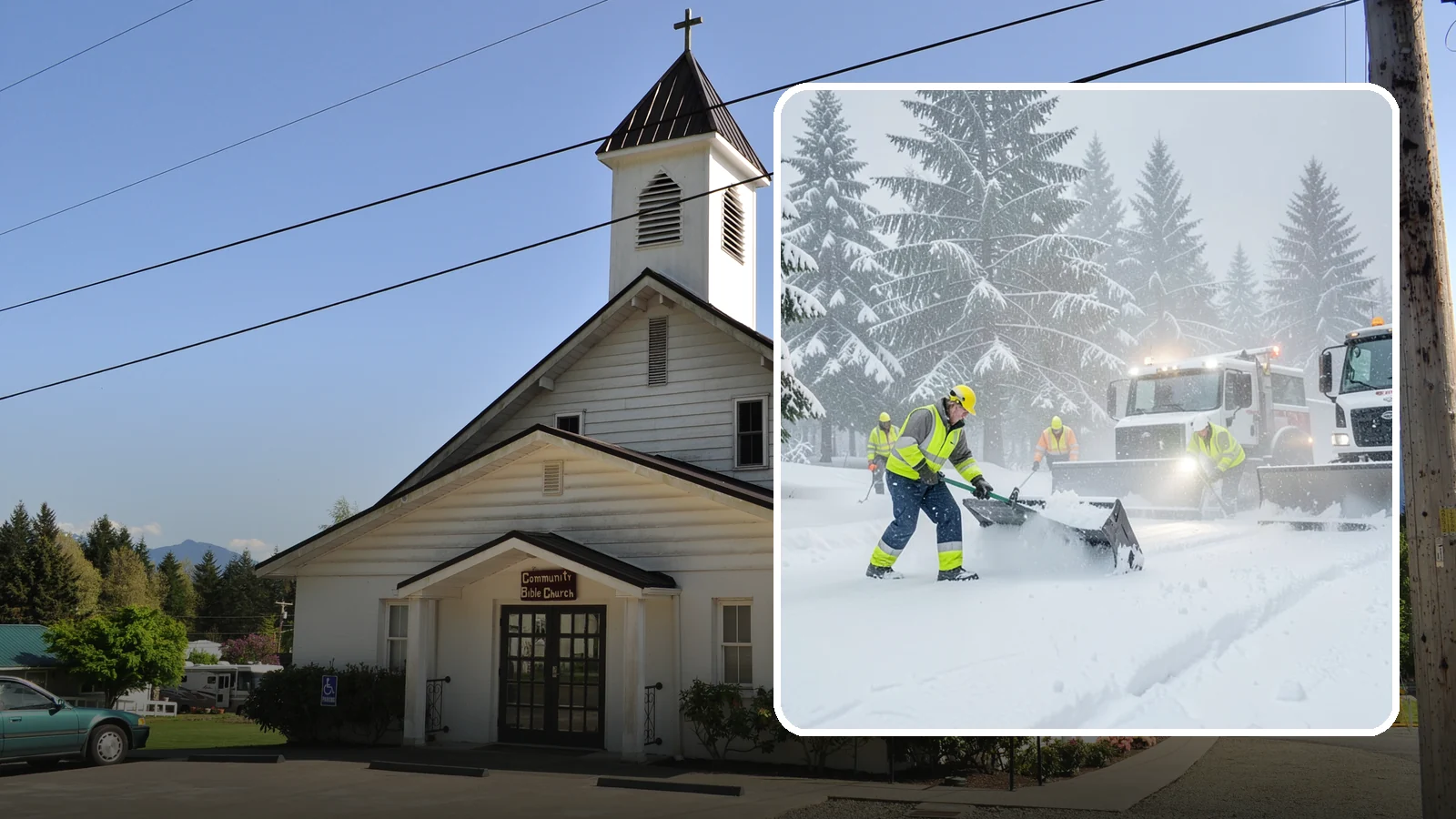 Snow Squall Response in Concrete, Skagit County, WA - We respond to sudden, intense snow squalls that drop visibility and dump quick accumulation across your property.