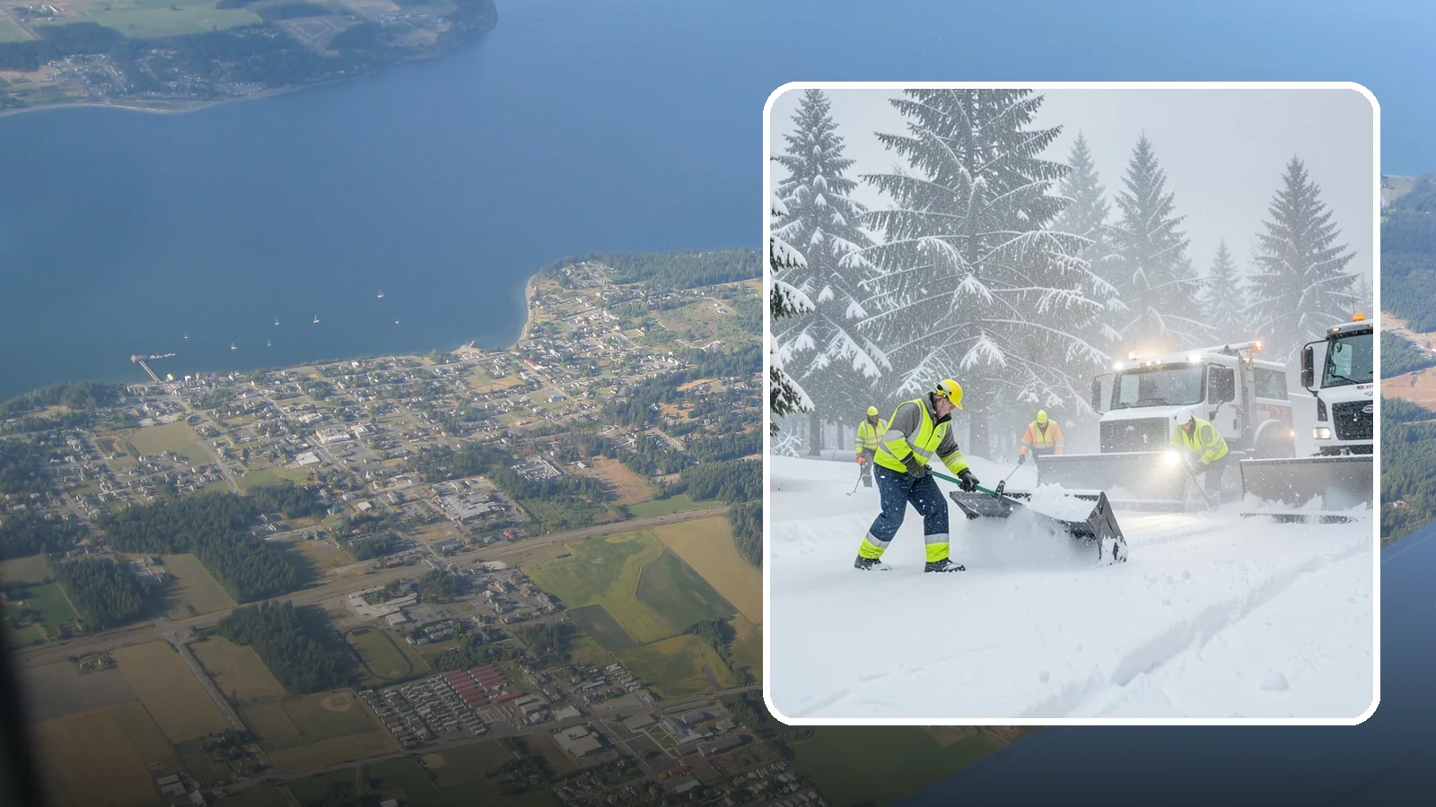 Snow Squall Response in Coupeville, Island County, WA - We respond to sudden, intense snow squalls that drop visibility and dump quick accumulation across your property.