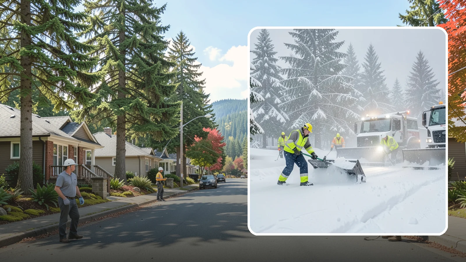 Snow Squall Response in Hunts Point, King County, WA - We respond to sudden, intense snow squalls that drop visibility and dump quick accumulation across your property.