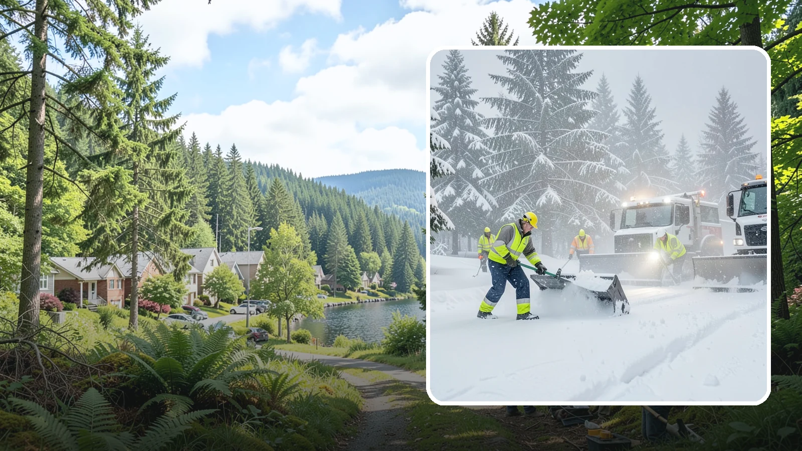 Snow Squall Response in Lake Forest Park, King County, WA - We respond to sudden, intense snow squalls that drop visibility and dump quick accumulation across your property.